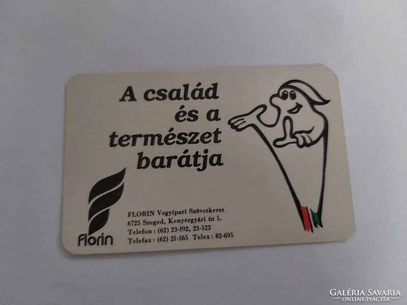 FLORIN Vegyipari Szövetkezet Szeged kártyanaptár 1992