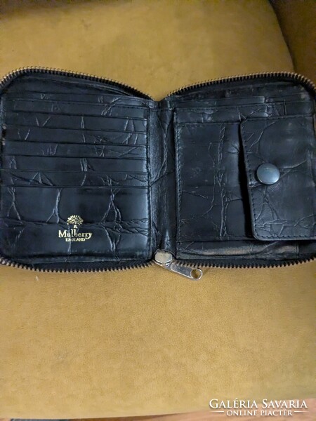 Vintage Mulberry England férfi fekete bőr pénztárca