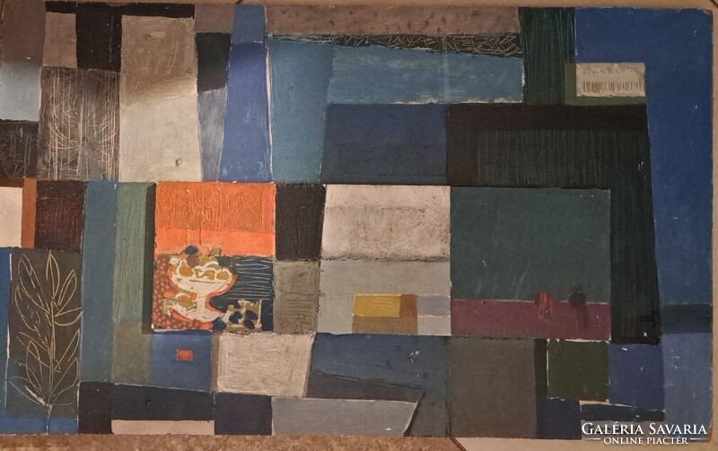 Kozma István (1937-2020) Konstrukció kék tónusokkal”