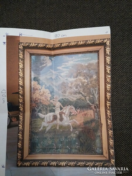 Régi gobelin kép keretben