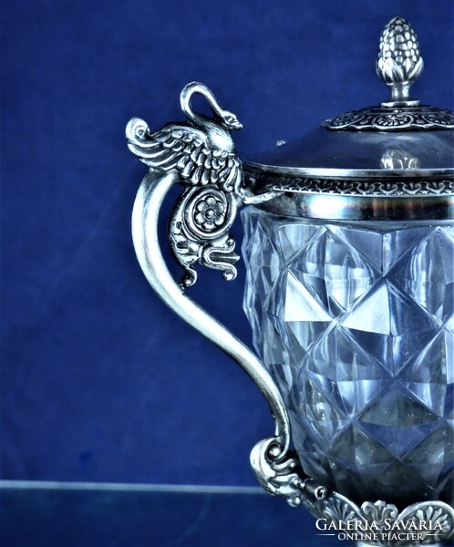 NAGYON SZÉP, ANTIK EZÜST KAVIÁRTARTÓ, PÁRIZS, CA. 1820!!!