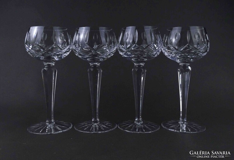 1Z289 Gyönyörű csiszolt talpas kristály pohár készlet 4 darab