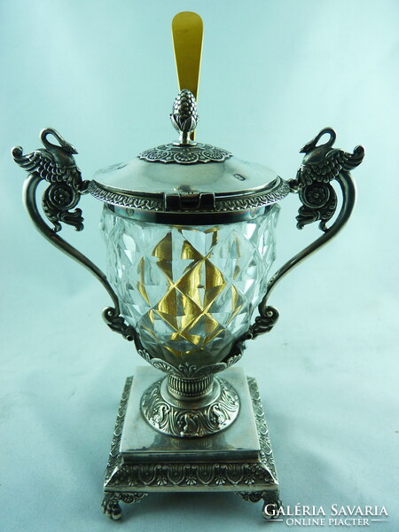 NAGYON SZÉP, ANTIK EZÜST KAVIÁRTARTÓ, PÁRIZS, CA. 1820!!!