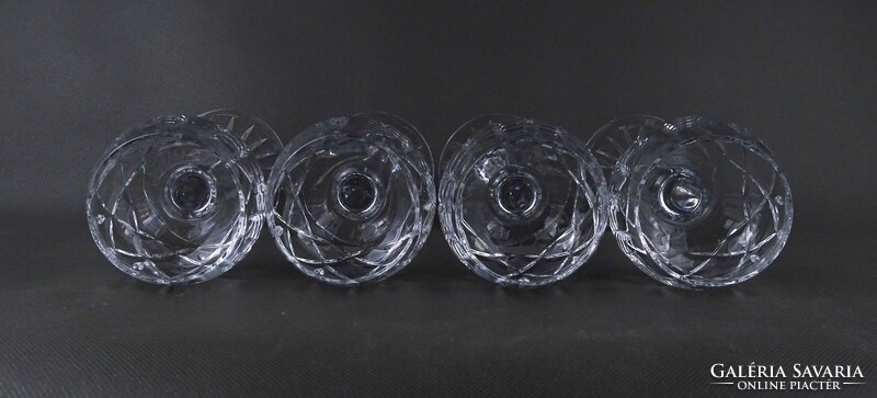 1Z289 Gyönyörű csiszolt talpas kristály pohár készlet 4 darab