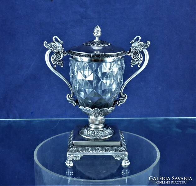 NAGYON SZÉP, ANTIK EZÜST KAVIÁRTARTÓ, PÁRIZS, CA. 1820!!!