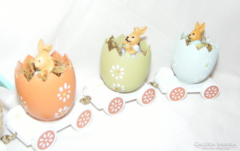 Fa nyuszi vonat, húsvéti dekoráció