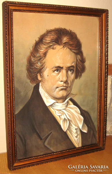 BEETHOVEN PORTRÉ SZIGNÓZOTT SELYEMKÉP