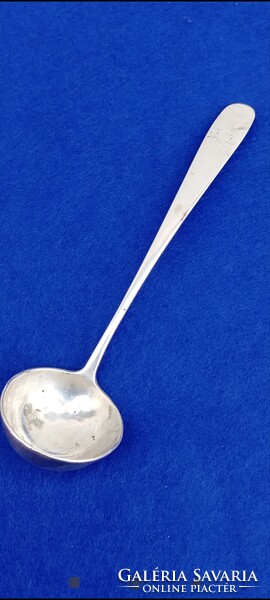 Antik ,monogramos (13 lattos  ) ezüst kismerőkanál 1848 Pozsony B.J. mesterjeggyel