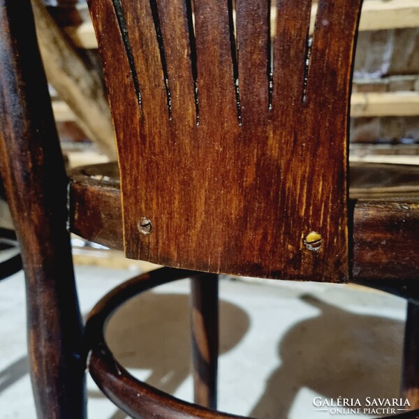 Szecessziós bécsi Thonet ülőgarnitúra, pad + 4db szék