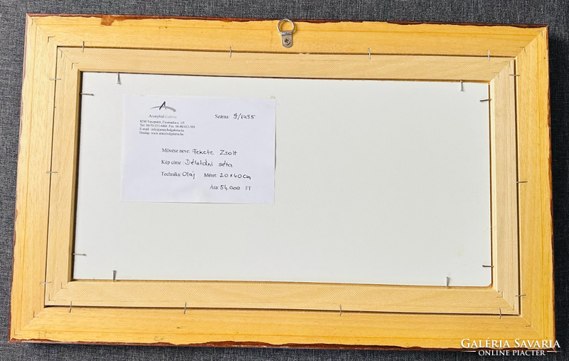 Fekete Zsolt: Délutáni séta - Zsűrizett, keretezett olajfestmény (20x40 cm)