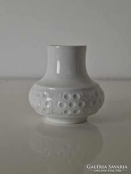 Hibátlan hófehér Bavaria Edelstein porcelán váza ibolyaváza 6.5 cm STUDIOVÁZA