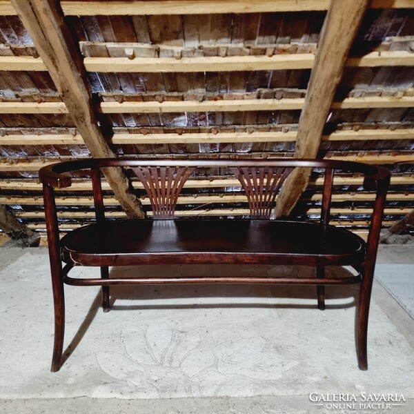Szecessziós bécsi Thonet ülőgarnitúra, pad + 4db szék