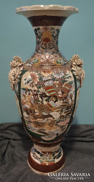 1 ftról! 80cm magas Satsuma padlóváza!  19/20 század forduló környéke nagyon szép állapotban!!