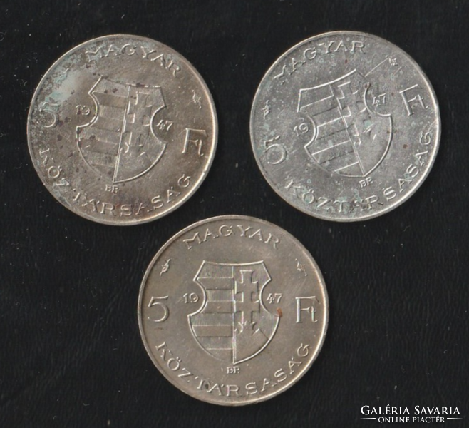 5 Forint 1947-es ezüst 3 db (2)