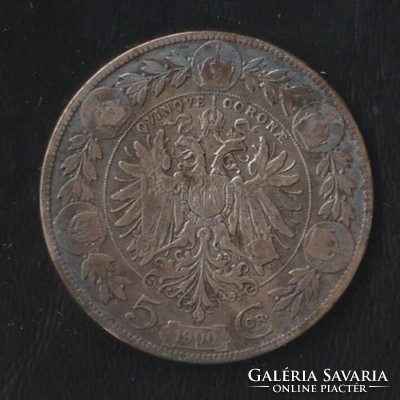 5 Corona 1900 Osztrák.
