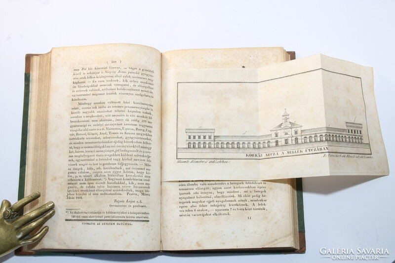 1841 Orvosi tár  - Pálinkaiszákosság, Az Aradi kórház kihajtható metszetével Érdekes orvosi cikkek !
