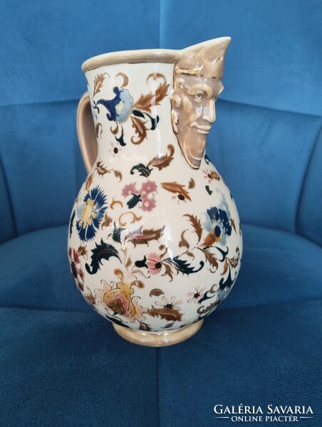 Antik Zsolnay Család Pecsétes Faun Fejes Korsó