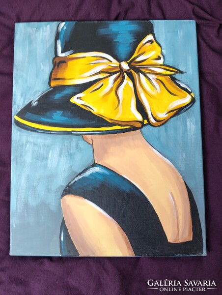 Ismeretlen festő - Nő kalapban