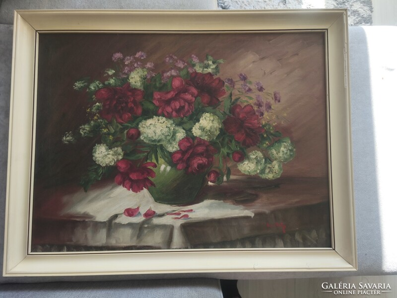 Etei Tóth Mihály (1914-2003) - Bazsarózsák (Olaj, vászon)