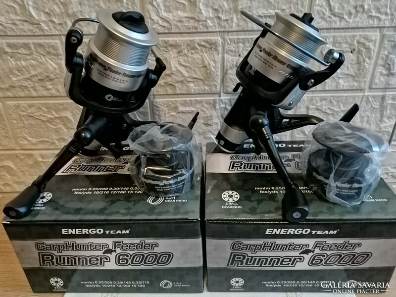 Új!!! 2 db /Carp Hunter Runner 6000 Feeder Orsó Duopack Új! Eredeti Dobozában pót dobbal!!