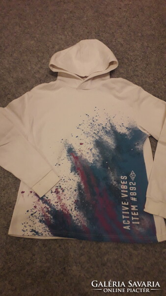 H&M fehér kapucnis hosszú ujjú felső pulóver M Szép termék.