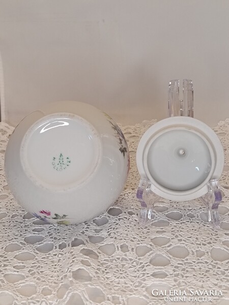 Hollóházi aranyozott porcelán BONBONIER / cukortartó