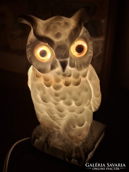 Porcelán bagoly világító