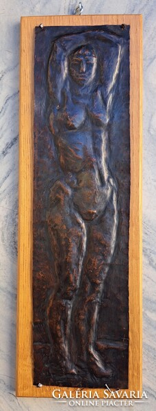 AKCIÓ! CSAK 9 EZER FT: Női akt - különleges fém dombormű, falikép