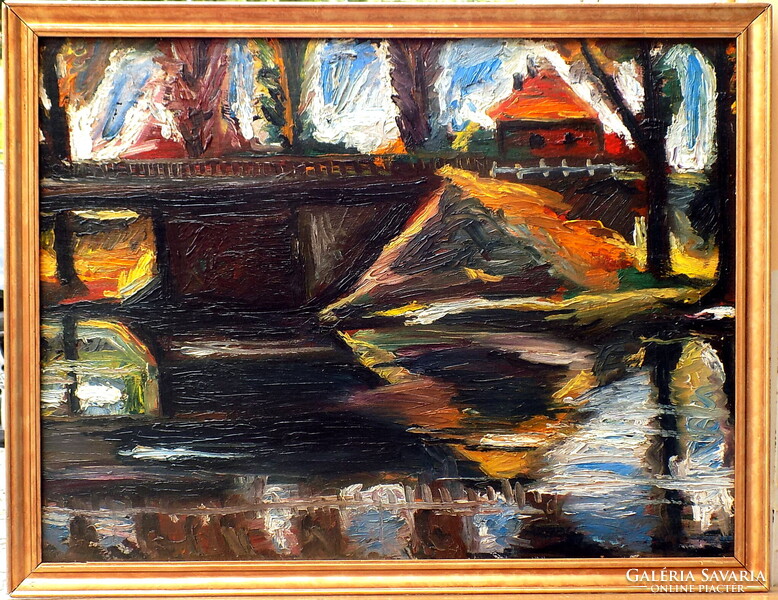 Ismeretlen festő a Saphier  gyűjteményből a 20-ik század közepéről Originál Garanciával SZÁMLÁVAL