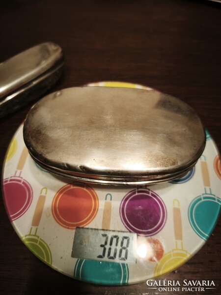 Ezüst fedelű kristály pipere (nagy) 85g csak az ezüst tető