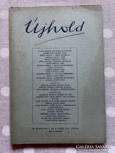 Újhold folyóirat 1947. június (2. évf. 1-2. szám)