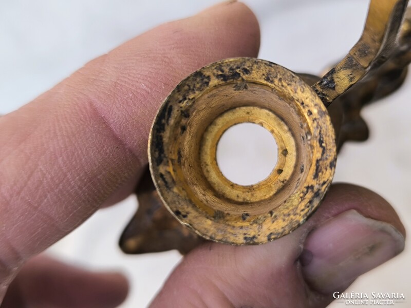 Antik bronz kancsó kiöntő felső része angyalka tűzarany alkatrész, Zsolnay, üveg , porcelán vàza
