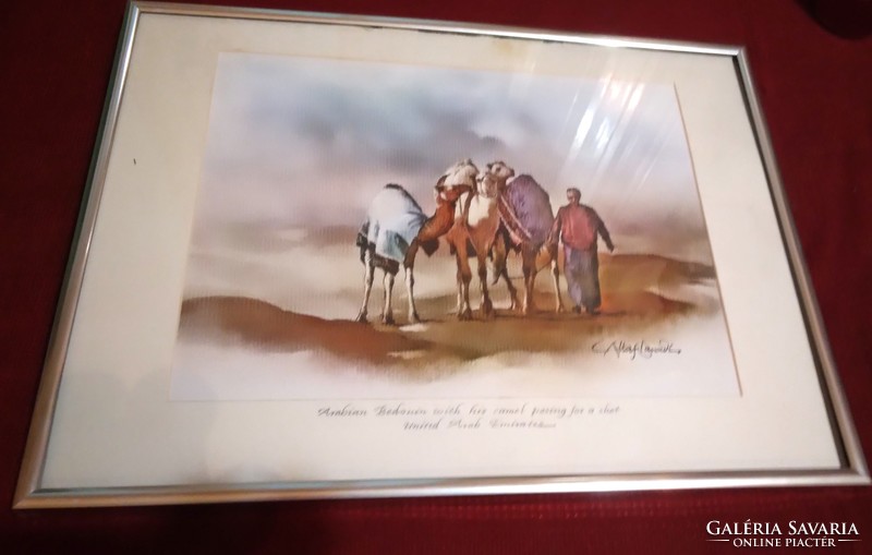 Framed picture of Arab nomads from Dubai