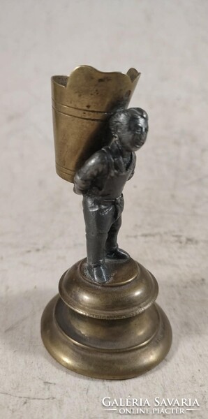 Antik ón szobros fogpiszkáló tartó 358