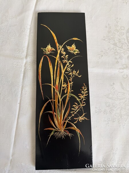 Gyönyörű dúsan aranyozott antik Kinai lakk fa kép.