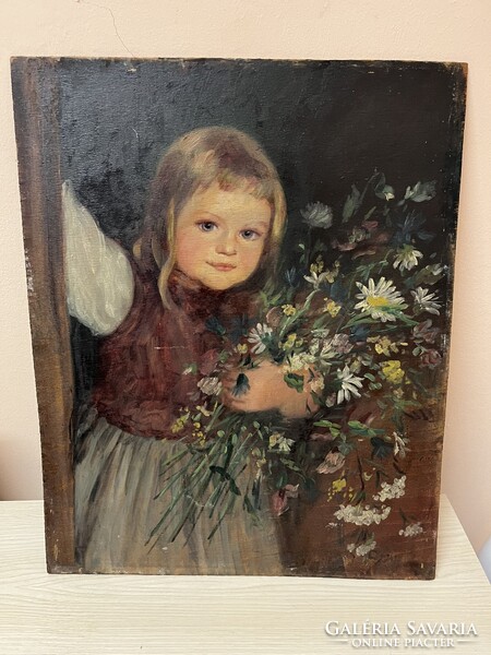 Régi olaj - farost festmény keret nélkül