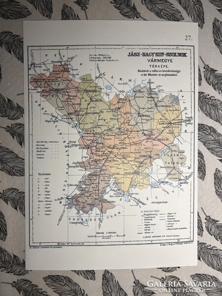 Jász-Nagykun-Szolnok vármegye térképe 27. Kogutowicz 1905 Történelmi Magyarország Reprint