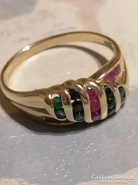 Nagy méretű Drágaköves arany gyűrű certifikáttal