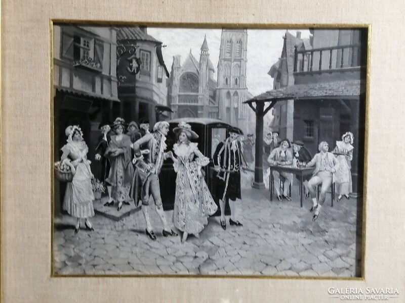 ANTIK SZŐTT SELYEMKÁRPIT - ALONSO PEREZ után NEYRET FRERES SZÖVŐMŰHELYÉBEN KÉSZÜLT