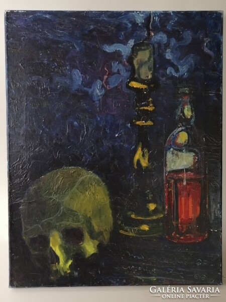 MARKOVICS ÁRPÁD - KOPONYÁS CSENDÉLET 1969