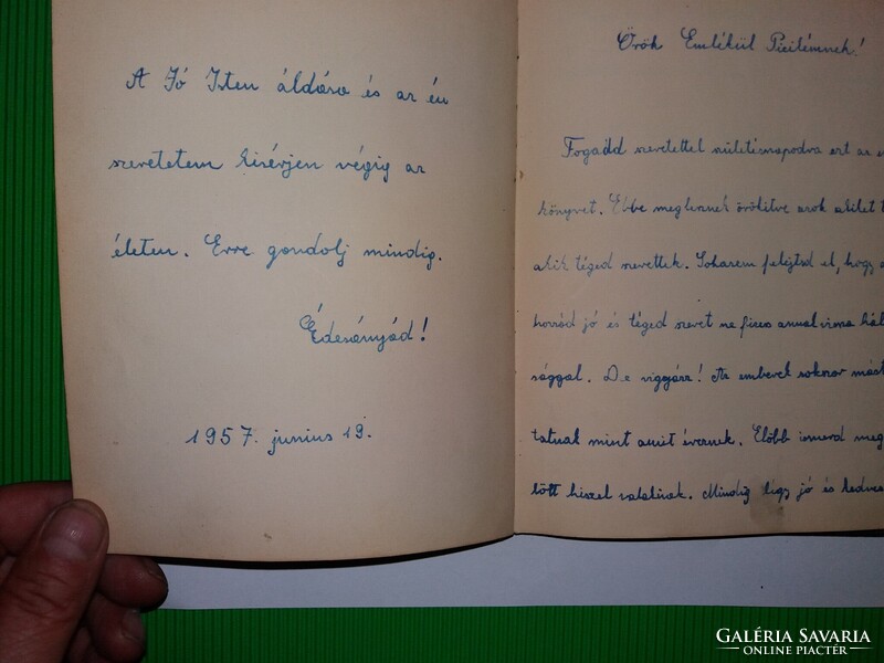 1957.-61 Bőrkötéses EMLÉKKÖNYV - ANNO GIZIKE TULAJDONA - BUDAPESTI KÖNYVKÖTŐ KTSZ