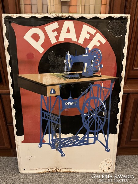 Eredeti art deco Pfaff zománc tábla 60x90 cm