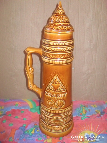 Gránit fedeles füles korsó 33cm