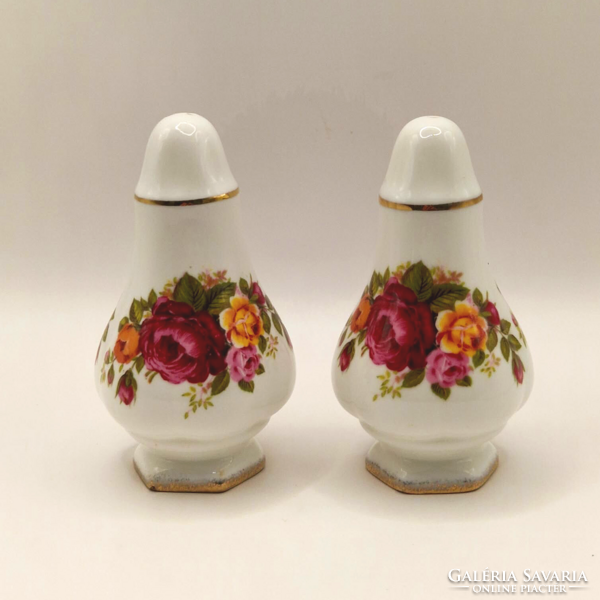 Angol fine bone china porcelán só bors tartó 10cm