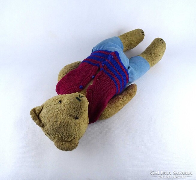 1Z502 Antik afrikkal tömött játék mackó Teddy maci 48 cm