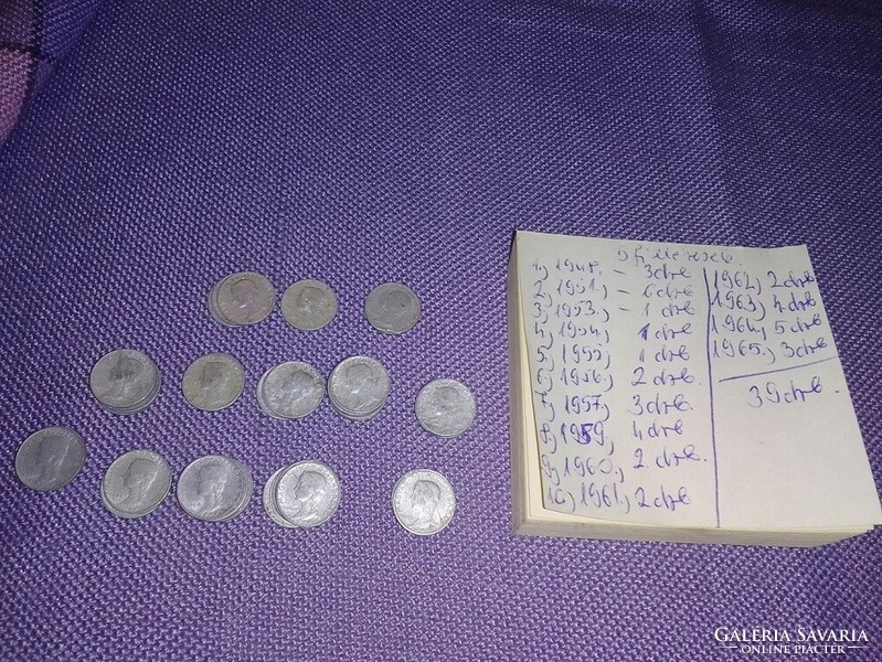 Vegyes évjáratú 5 filléresek az 1950-től