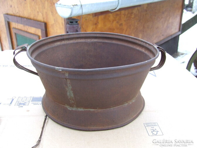 Régi konyhai eszköz bádog szűrőlábas szűrőedény ázaléktörő