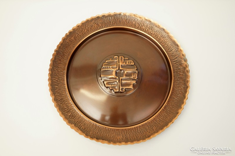 Retró Réz Fémműves Fali Tányér / Mid Century / Retró Régi