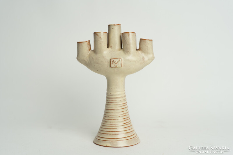 Mid Century Kerámia Gyertyatartó / Ritka / Retró