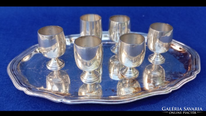 Sterling Cartier, és B&M 6 db ,2 centes poharak .1870-80 évekből